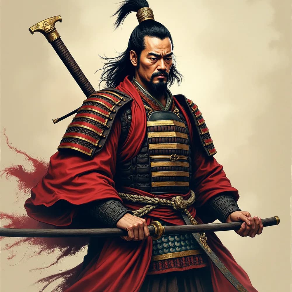 Portrait of Miyamoto Musashi, the legendary Japanese swordsman