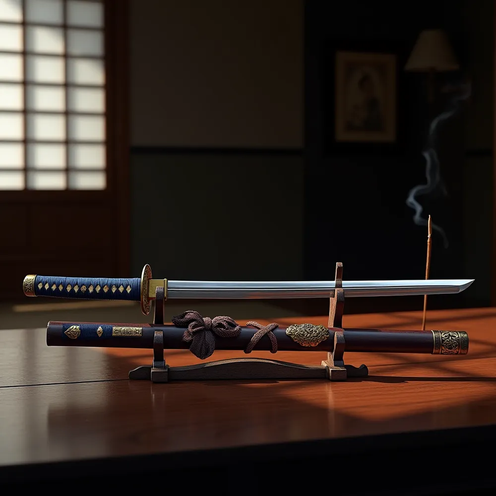Japanese wakizashi short sword, companion blade to katana